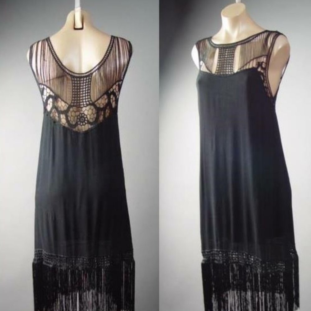 NWT Intricate Woven Black Swing Dress |  Rogue f